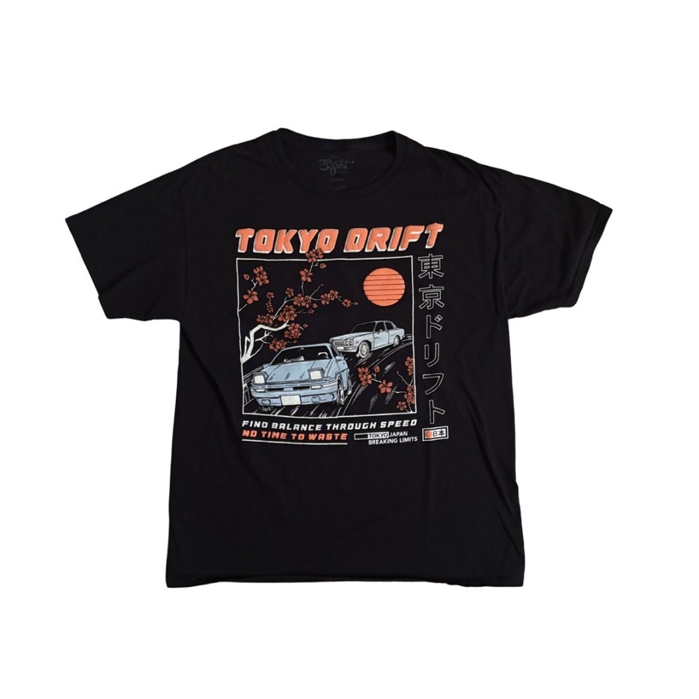 Eighty-Eight Brand “Tokyo Drift” Graphic Tee - Black with Orange Accent